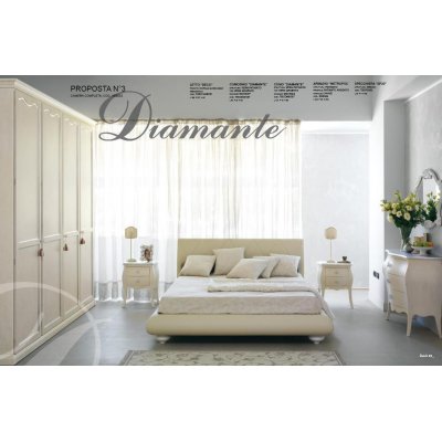  DIAMANTE - srebrna szafka nocna, włoskie mble stylowe