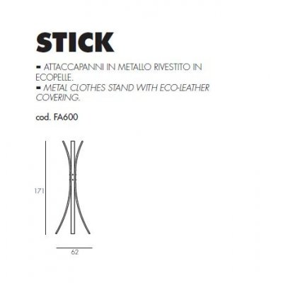  Stick  -wieszak na ubrania w kolorze brązowym , beżowym, białym 
