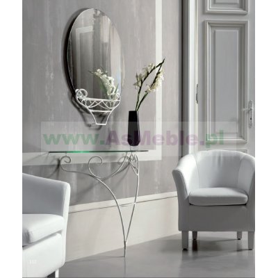  KLIMT - Konsola Bianco Elegante Włoski Design z Kutego Metalu i Szkła 