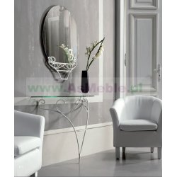 KLIMT - Konsola Bianco Elegante Włoski Design z Kutego Metalu i Szkła 