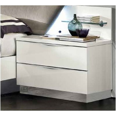  ONDA White - komplet meble do sypialni z tapicerowanym zagłowiem 160x200 w kolorze białym,