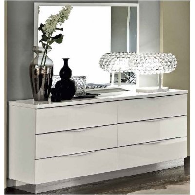  ONDA White - komplet meble do sypialni z tapicerowanym zagłowiem 160x200 w kolorze białym,