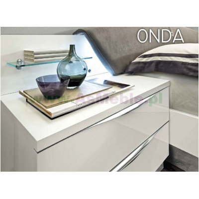  ONDA - maxi szafka nocna, meble włoskie Art Deco w kolorze białym