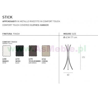  Stick  -wieszak na ubrania w kolorze brązowym , beżowym, białym 