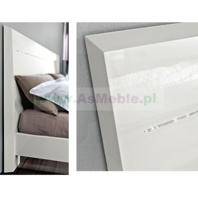   ONDA LEGNO - łoże 160x200, meble włoskie Art Deco w kolorze białym