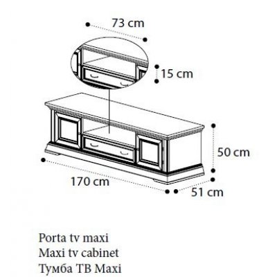  TREVISO Noce szafka TV Maxi i ,  włoskie meble stylowe