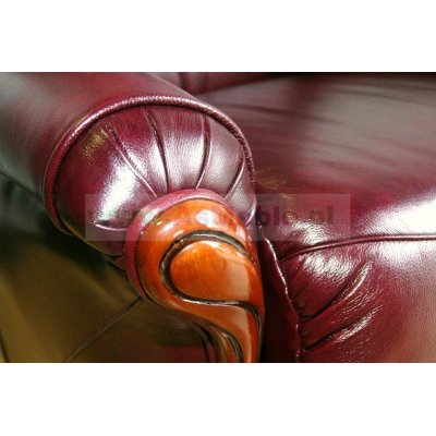  MILADY  -sofa 3os + fotel skóra w kolorze  bordo,  włoskie meble stylowe