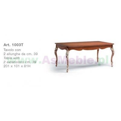  VERNERE  Włoski drewniany stół rozkładany 161/239 x 101 w 100% drewno