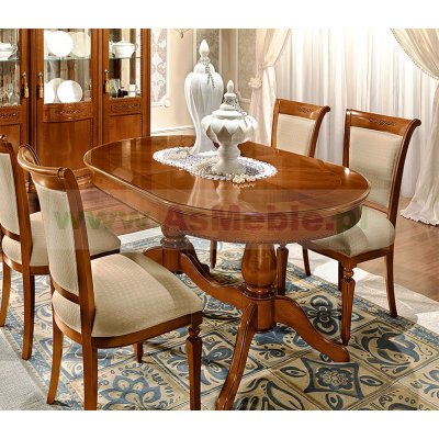 stół owalny 160/236 x 100 x 80 TORRIANI DAY ORZECH włoskie meble włoskie w stylu klasycznym