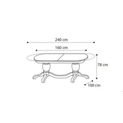  stół owalny 160/236 x 100 x 80 TORRIANI DAY ORZECH włoskie meble włoskie w stylu klasycznym