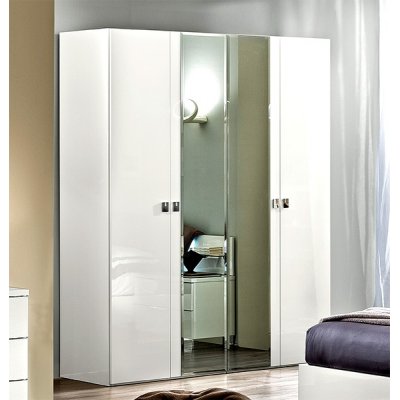  ONDA WHITE - szafa gładka 2/D, meble włoskie Art Deco w kolorze białym