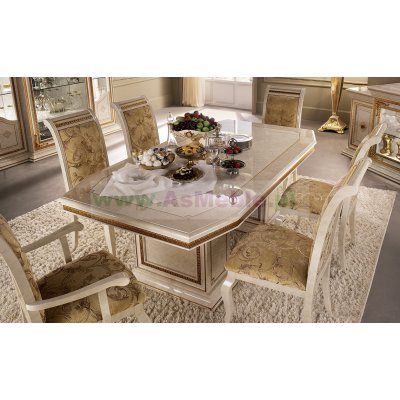  LEONARDO LUX FOTEL  KATEGORIA - A  -  ART. 210 -  ekskluzywny komplet do jadalni z meandrem Versace, włoskie meble