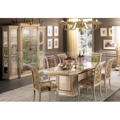 LEONARDO LUX Prostokątny stół  200 X 110 cm - ekskluzywny komplet do jadalni z meandrem Versace, włoskie meble