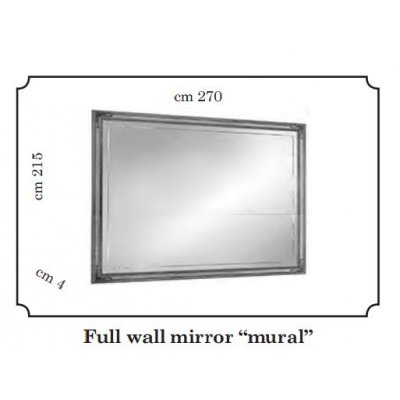  LEONARDO LUX Lustro  pełne na ścianę "Mural''270 x 215 cm - ekskluzywny komplet do jadalni z meandrem Versace, włoskie meble