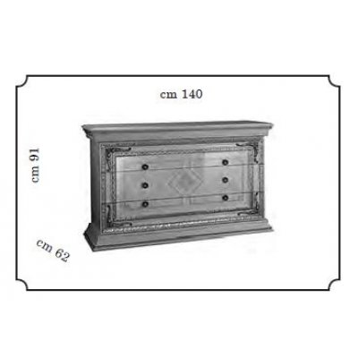  LEONARDO LUX - komoda 3 szuflady, ekskluzywny komplet do sypialni z meandrem Versace