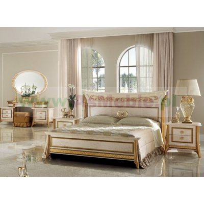 MELODIA - ekskluzywne łoże  KING 200 - 180/200 x 200 cm do sypialni z meandrem Versace, włoskie meble 