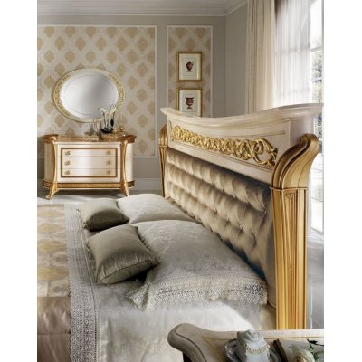  MELODIA -  ekskluzywne łoże TAPICEROWANE  ITALIAN 200 - 160 x 190/200 cm do sypialni z meandrem Versace, włoskie meble 