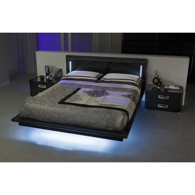 LA STAR - Łóżko 160x200 Czarne w Połysku, Włoski Design, Styl Fendi Casa | Nowoczesna Klasyka