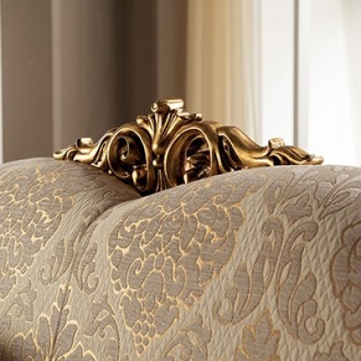  LEONARDO Fotel z poduszkami   KAT -EXRTA -  ekskluzywny komplet do jadalni z meandrem Versace, włoskie meble