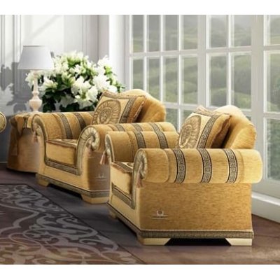 sofa EMPORIO fotel 1 os. z  meandrem Versace i Meduza, włoskie meble