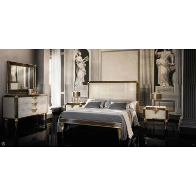  DIAMANTE WŁOSKIE ŁÓŻKO 180 X 200 CM W POŁYSKU - LUKSUSOWA KOLEKCJA MEBLI DO SYPIALNI
