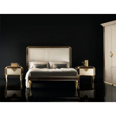  DIAMANTE WŁOSKIE ŁÓŻKO 180 X 200 CM W POŁYSKU - LUKSUSOWA KOLEKCJA MEBLI DO SYPIALNI