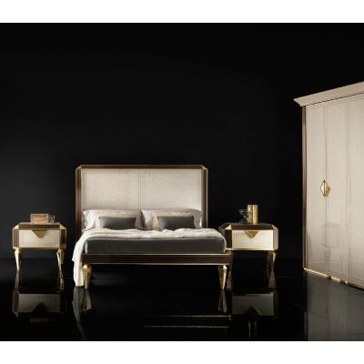  DIAMANTE WŁO9SKIE ŁÓŻKO 180 X 200 CM W POŁYSKU - LUKSUSOWA KOLEKCJA MEBLI DO SYPIALNI