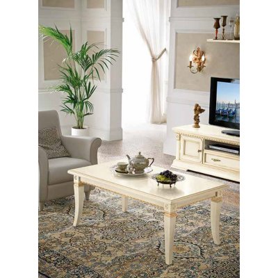 SALA BIANCO Stolik, włoska drewniana ława do salonu  120/70 cm 