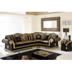 EMPORIO Włoski Narożnik Stylowy z Meandrem Versace i Medusa 304cm x 304 cm