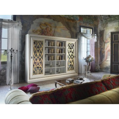   duża biblioteka z drzwiami przesuwnymi  318 x 230h cm kolor  włoskie meble stylowe
