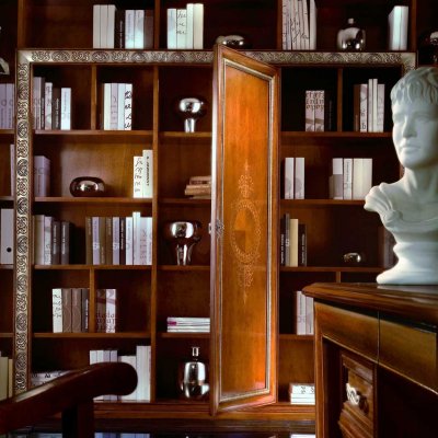  duża biblioteka z drzwiami przesuwnymi  318  x 240h cm kolor  włoskie meble stylowe