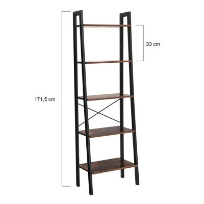  INDUSTRIAL Regał z 5 półkami vintage czarny