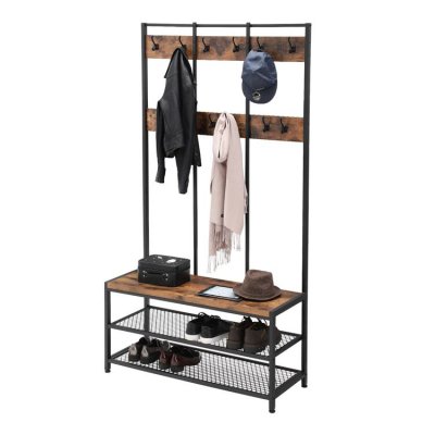  INDUSTRIAL loftowy metalowy wieszak z ławką na buty