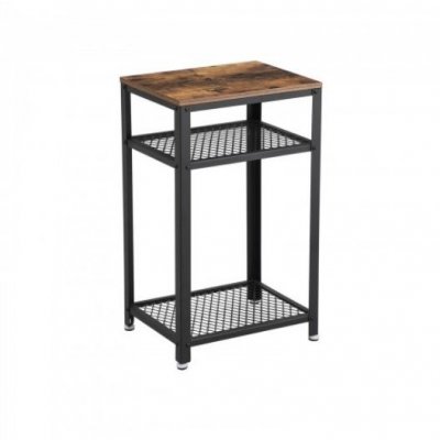   INDUSTRIAL metalowy wysoki stolik z 2 półkami h. 75 cm