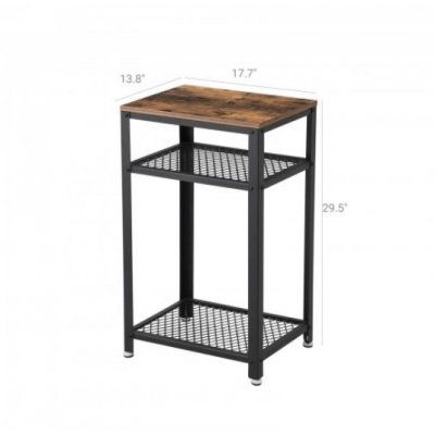   INDUSTRIAL metalowy wysoki stolik z 2 półkami h. 75 cm