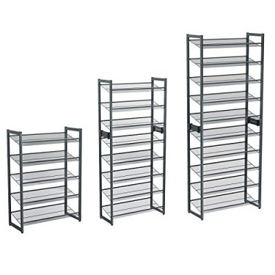   INDUSTRIAL Stojak na buty 5 poziomów z metalowej siatki organizer h. 104 cm