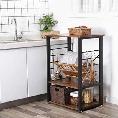  INDUSTRIAL- Stolik kuchenny w stylu vintage z półką