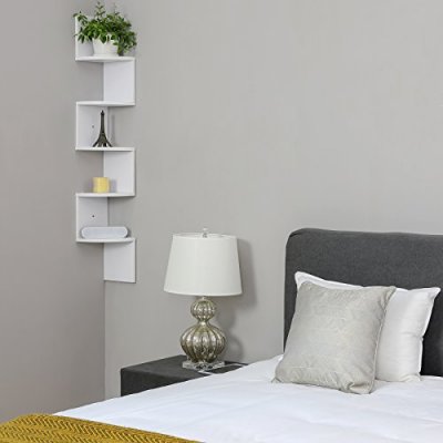  INDUSTRIAL -  Narożna półka, 5-poziomowa - półka ścienna , regał, biała
