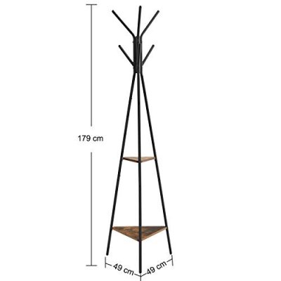  INDUSTRIAL  metalowy wieszak na ubrania  czarny 179 cm 