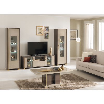  CESAREA WŁOSKI STOLIK KAWOWY W POŁYSKU W KOLORZE BEŻOWYM 120 X 65X 49,5