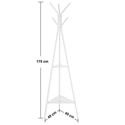  INDUSTRIAL Metalowy wieszak na ubrania biały 179 cm