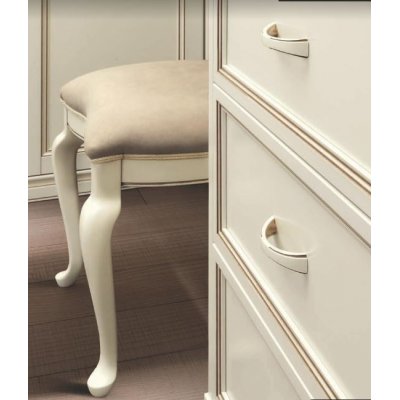  GIOTTO - stołek taboret tapicerowany w kolorze bianco antico, meble klasyczne