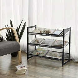 INDUSTRIAL metalowy regał 3 poziomowy w kolorze czarnym h 63cm