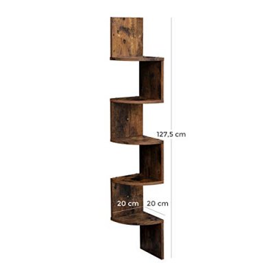  INDUSTRIAL Narożna półka, 5-poziomowa - półka ścienna Vintage oak