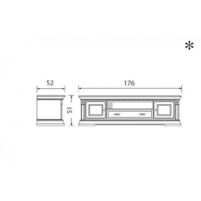  SALA BIANCO szafka  RTV 176 cm włoska klasyczna w kolorze bieli antycznej 