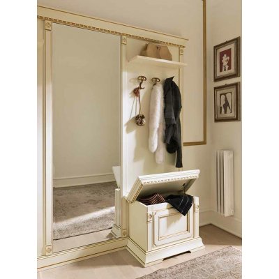  SALA HOL Mała Skrzynia do Przedpokoju 68 cm – Włoska Ławka Drewniana, Czereśnia
