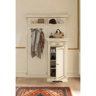  SALA HOL Wysoka Komoda na Buty SALA 68x134 cm – Drewniana Włoska Komódka do Korytarza