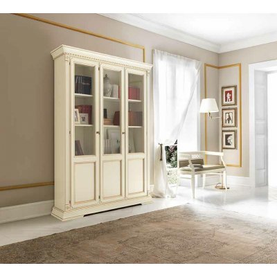 SALA BIANCO Witryna 3/ biblioteczka drewniana włoska klasyczna 