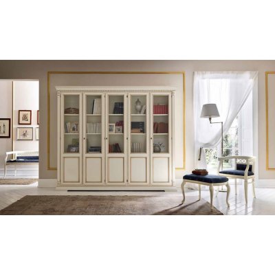 SALA BIANCO Witryna 5/D  biblioteczka drewniana włoska klasyczna 
