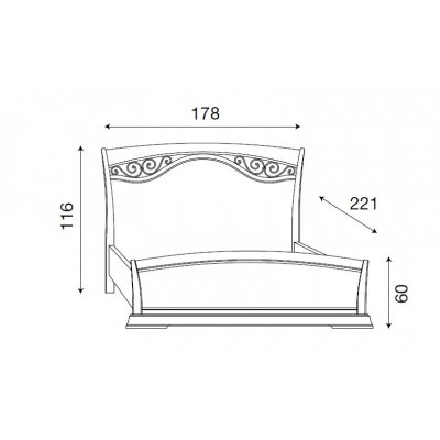  SALA BIANCO Ferro Legno Łóżko 160x200 cm z zagłówkiem, z żelaznymi fryzami i wysokim podnóżkiem, włoskie meble klasyczne